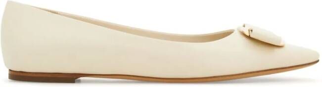 Ferragamo Ballerina's met strikdetail Wit