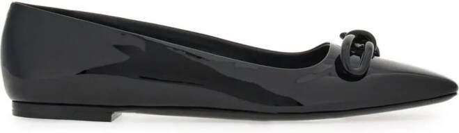 Ferragamo Ballerina's met strikdetail Zwart