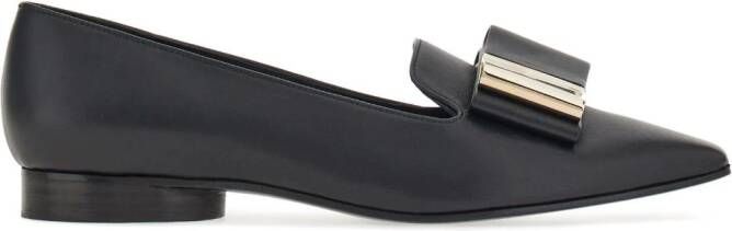 Ferragamo Loafers met strikdetail Zwart