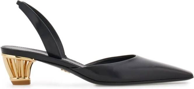 Ferragamo Slingback pumps met kooihak Zwart