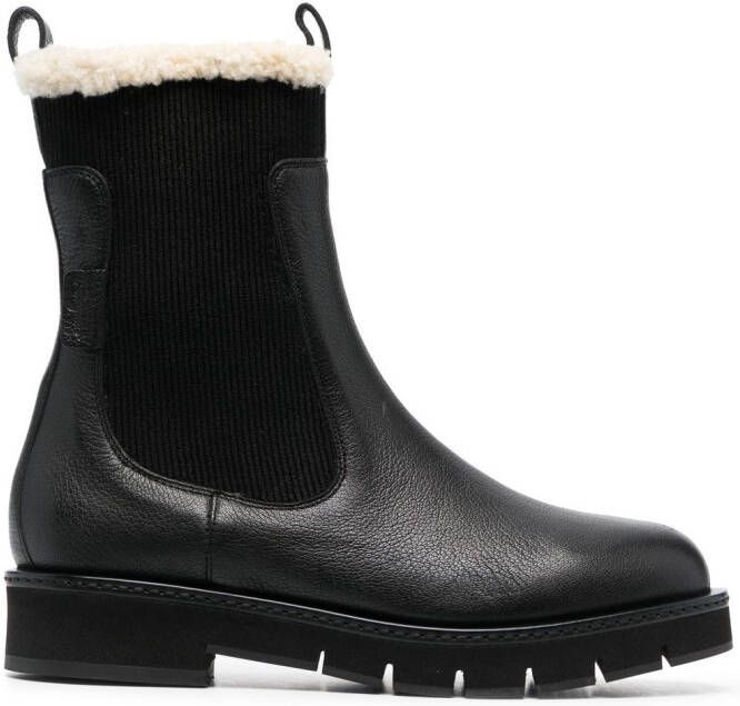 Ferragamo Chelsea laarzen gevoerd met wol Zwart