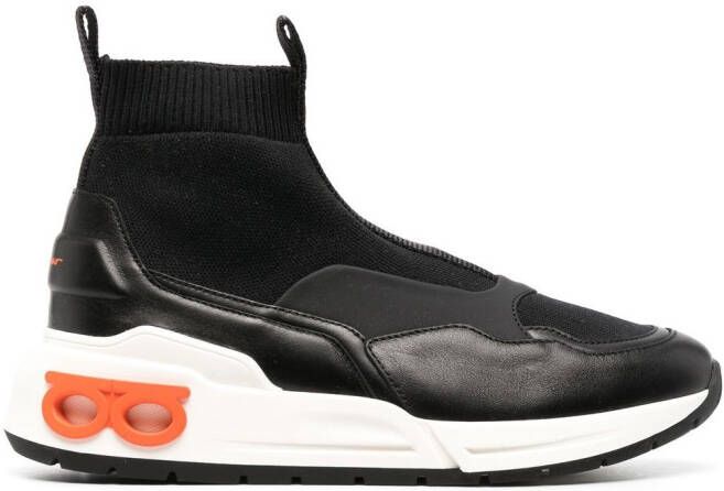 Ferragamo Cosma high-top soksneakers Zwart