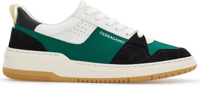 Ferragamo Dennis sneakers met vlakken Groen