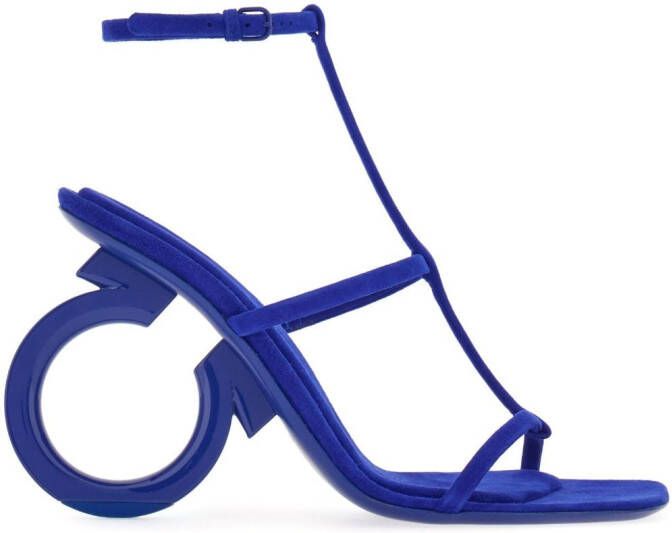 Ferragamo Elina sandalen met open neus Blauw