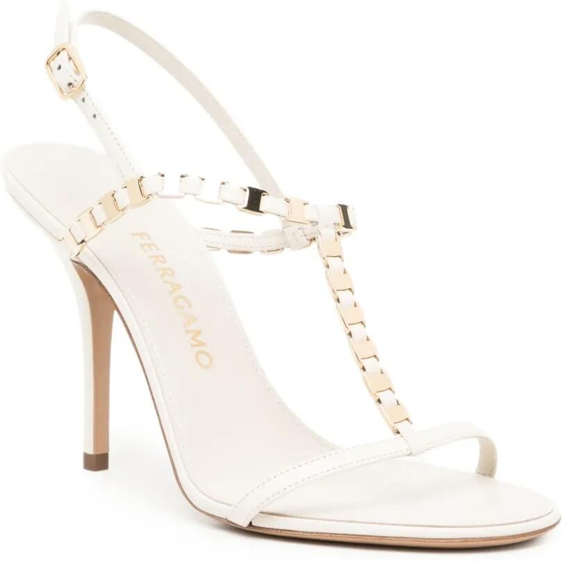 Ferragamo 100 mm Vara mini-sandalen Beige - Foto 3