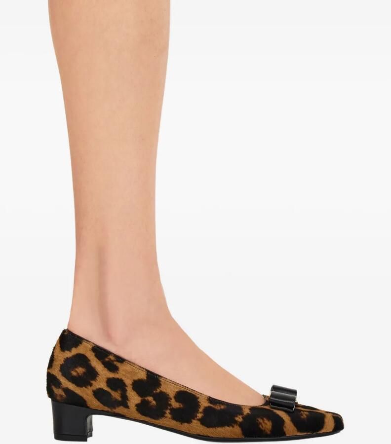 Ferragamo 30 mm Iconic pumps met strik Bruin - Foto 2
