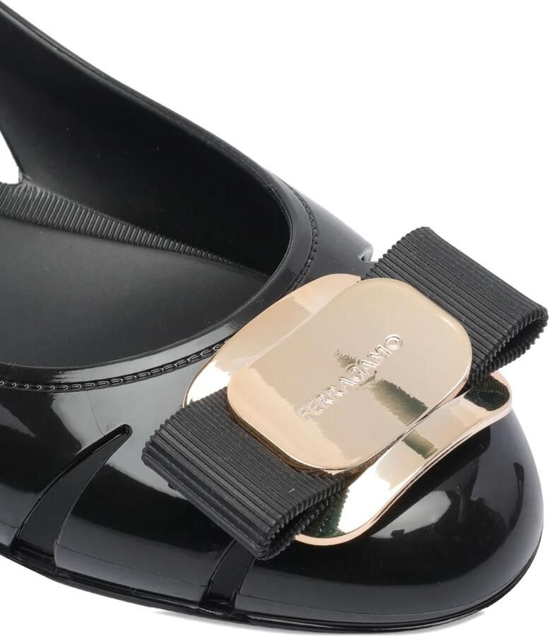 Ferragamo 30 mm leren ballerina's Zwart