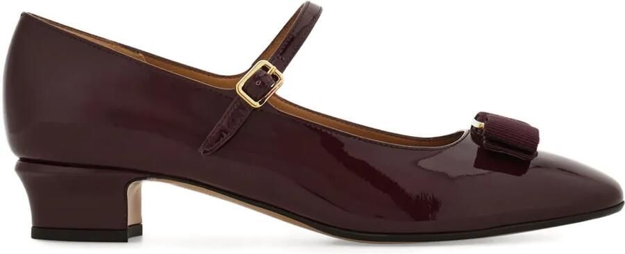 Ferragamo 30 mm Vara-bow Mary Jane pumps Paars