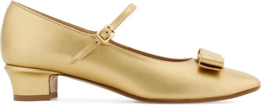 Ferragamo 30mm Mary Jane Vara Bow pumps Goud