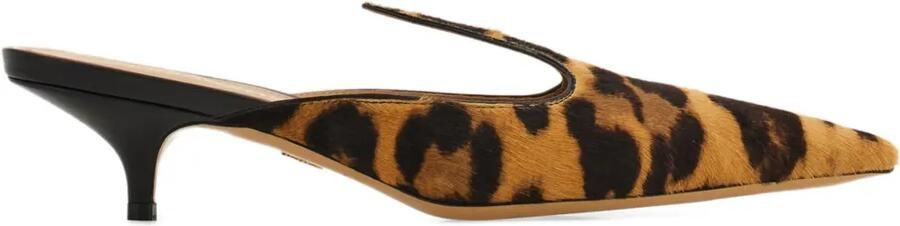 Ferragamo 40 mm muiltjes met luipaardprint Bruin