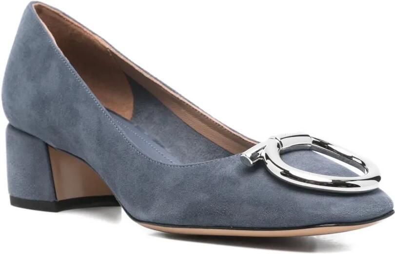 Ferragamo 40 mm pumps met blokhak en logogesp Blauw - Foto 2
