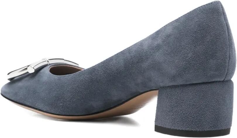 Ferragamo 40 mm pumps met blokhak en logogesp Blauw - Foto 3