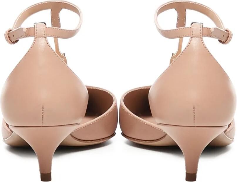 Ferragamo 40 mm pumps met enkelbandjes en puntige neus Beige - Foto 2