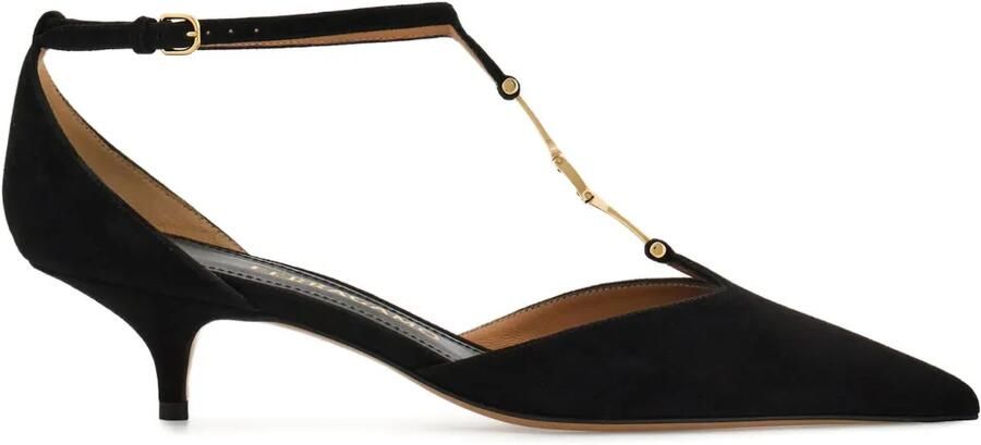 Ferragamo 40 mm pumps met T-bandje en gesp Zwart
