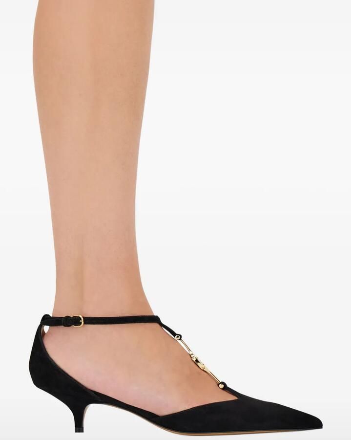 Ferragamo 40 mm pumps met T-bandje en gesp Zwart - Foto 2