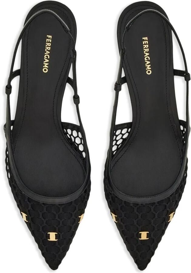Ferragamo 40 mm slingback pumps met Vara-applicatie Zwart - Foto 3