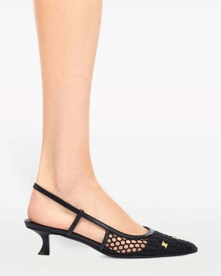 Ferragamo 40 mm slingback pumps met Vara-applicatie Zwart - Foto 2