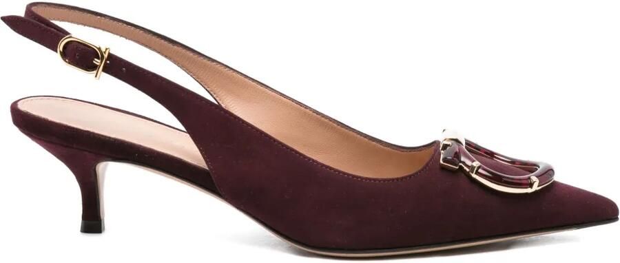 Ferragamo 50 mm suède pumps Rood