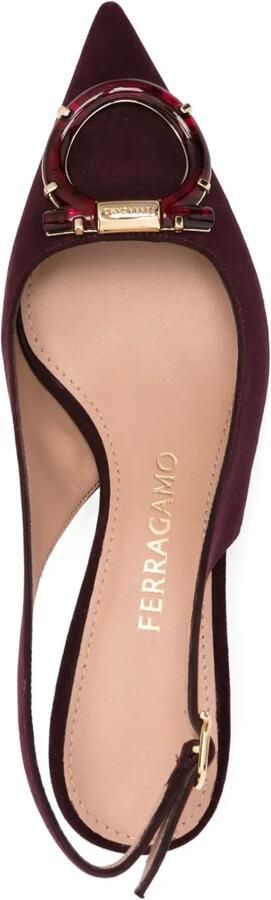 Ferragamo 50 mm suède pumps Rood - Foto 4