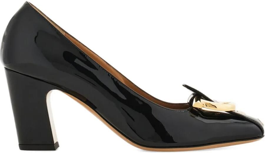 Ferragamo 70mm Gancini pumps met blokhak Zwart