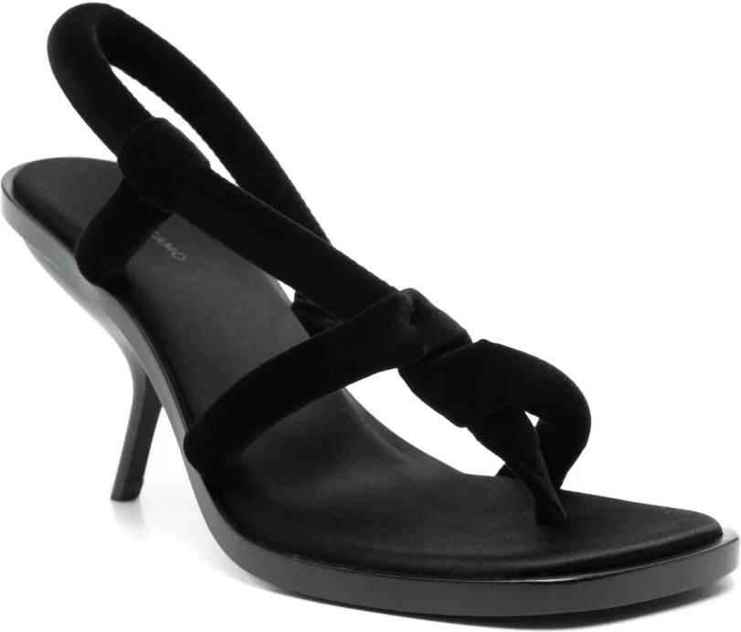 Ferragamo 85mm fluwelen sandalen Zwart - Foto 2
