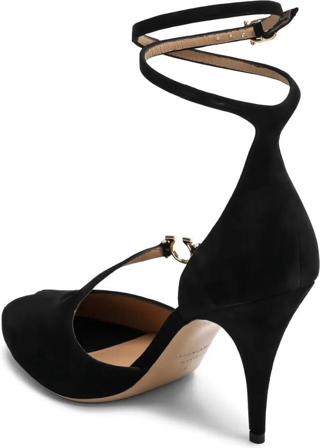 Ferragamo 95 mm pumps met open neus en enkelbandje Zwart - Foto 2