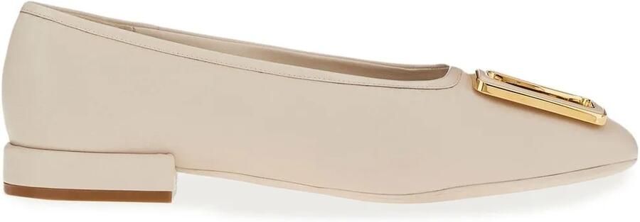 Ferragamo Ballerina's met chunky gesp BONE