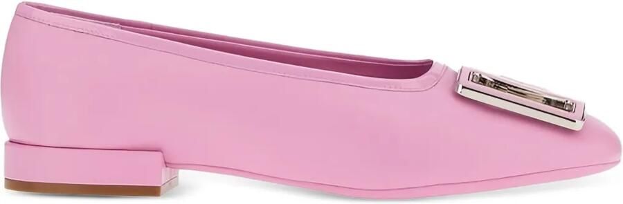 Ferragamo Ballerina's met gesp Roze