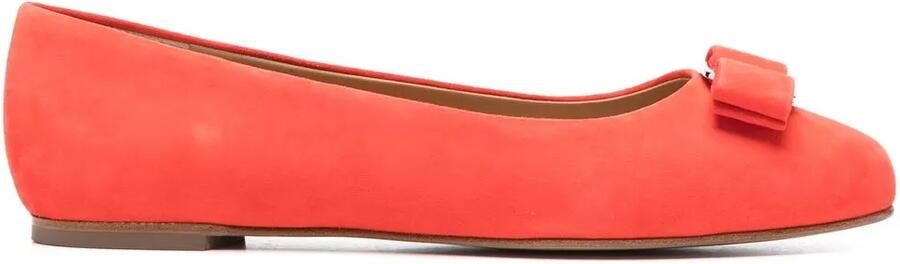 Ferragamo Ballerina's met logoplakkaat Rood
