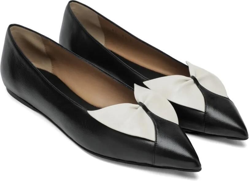 Ferragamo Ballerina's met puntige neus en strikdetail Zwart