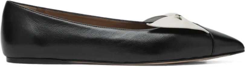 Ferragamo Ballerina's met puntige neus en strikdetail Zwart