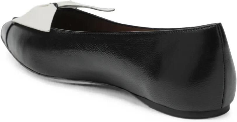 Ferragamo Ballerina's met puntige neus en strikdetail Zwart - Foto 4