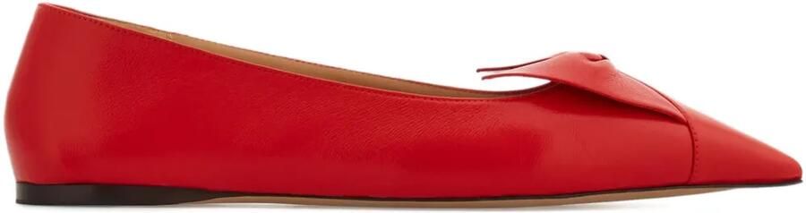 Ferragamo Ballerina's met strik Rood