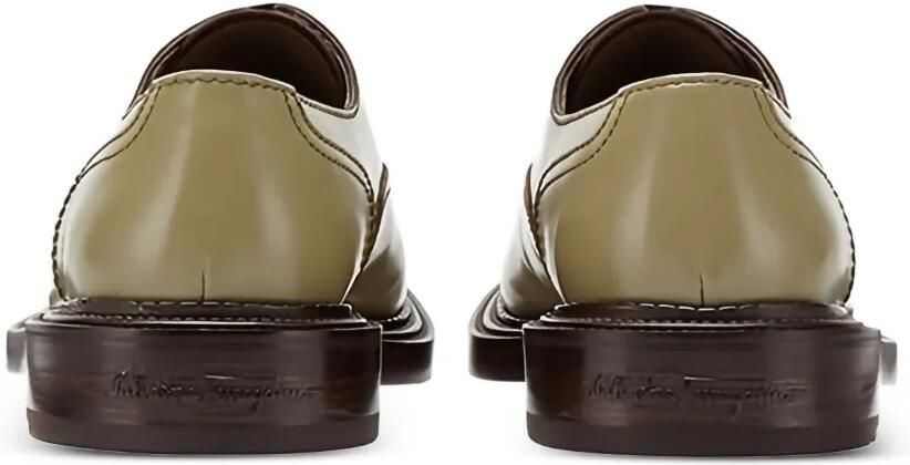 Ferragamo Balmoral leren oxfordschoenen Groen - Foto 2