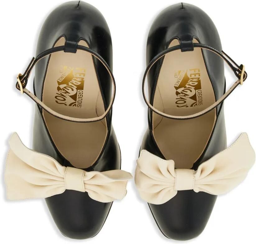 Ferragamo Bella 1928 leren pumps Zwart - Foto 2