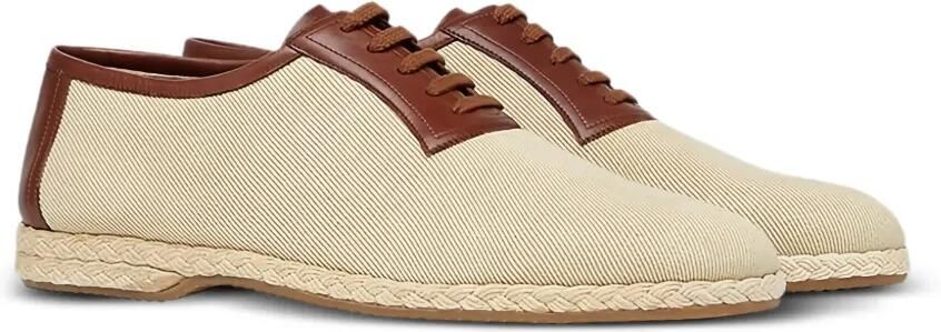 Ferragamo Bosco canvas oxfordschoenen Beige