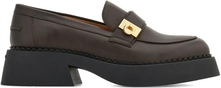 Ferragamo Caminia Gancini leren loafers Bruin