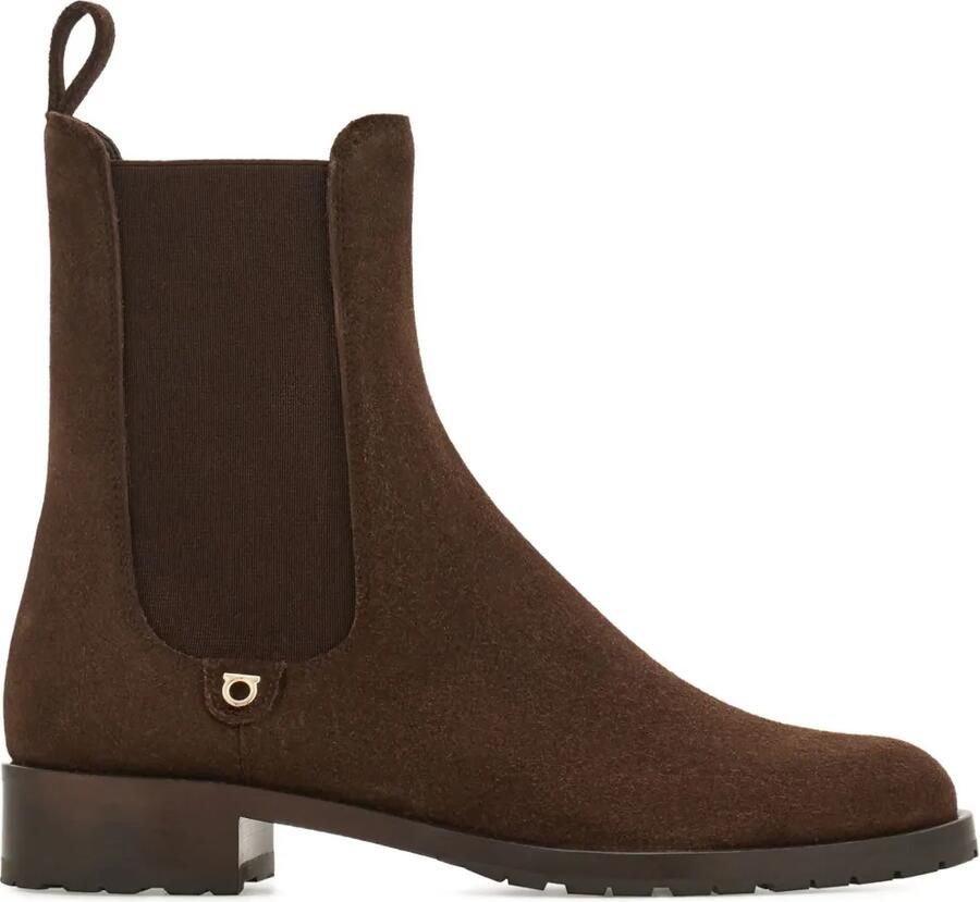 Ferragamo Chelsea laarzen met gancini-plakkaat Bruin