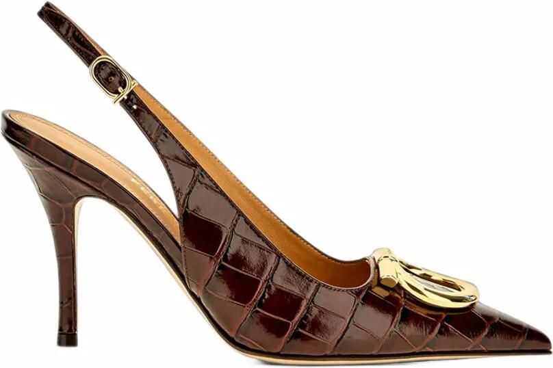 Ferragamo croc-effect slingback pumps Bruin