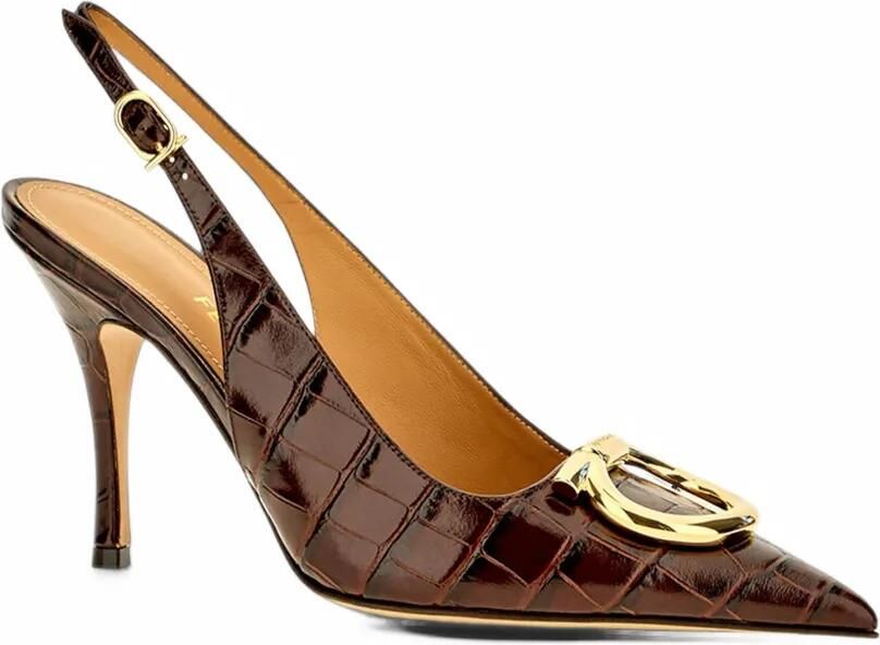 Ferragamo croc-effect slingback pumps Bruin - Foto 2