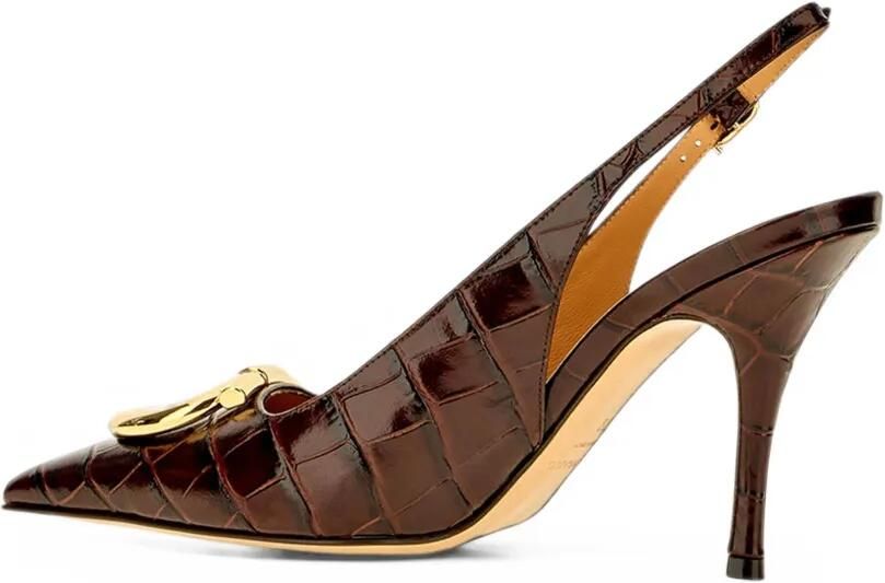 Ferragamo croc-effect slingback pumps Bruin - Foto 3