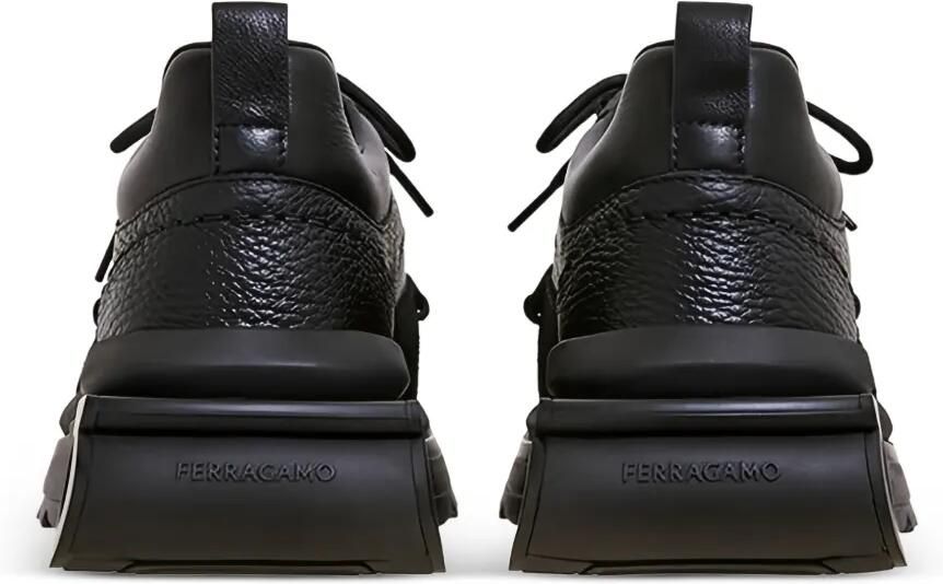 Ferragamo cutout-sole leather sneakers Zwart - Foto 4