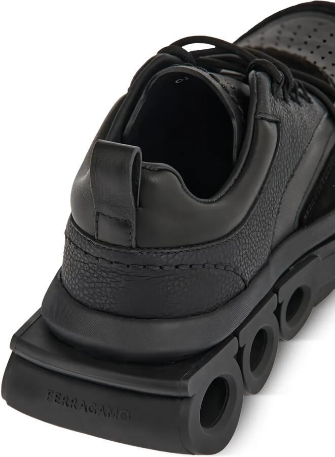 Ferragamo cutout-sole leather sneakers Zwart - Foto 3