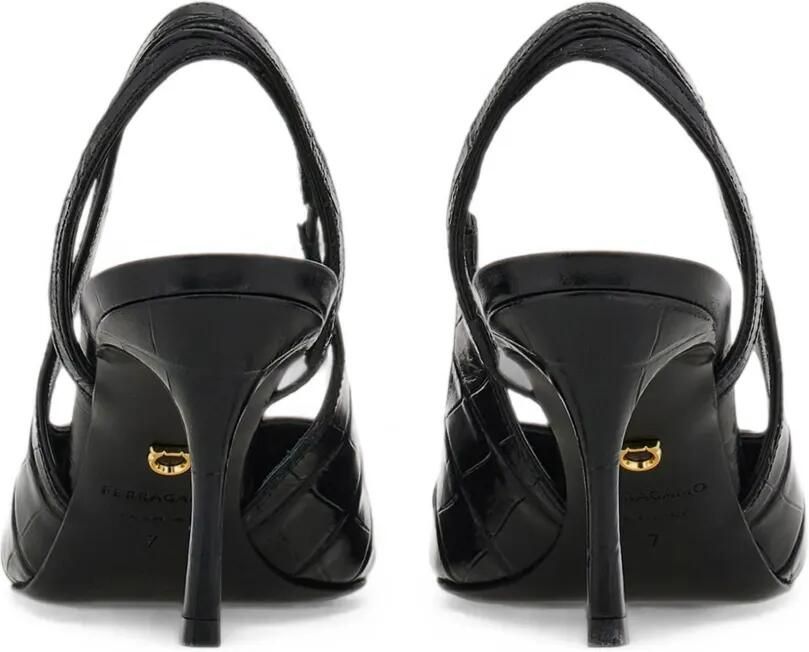 Ferragamo Slingback tas met hak Zwart - Foto 4