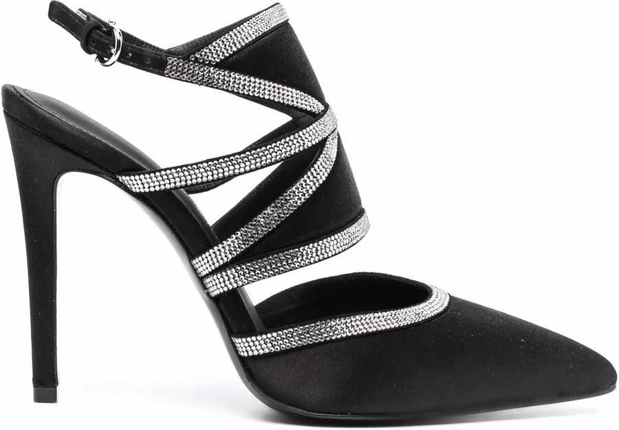 Ferragamo Delianne slingback pumps verfraaid met kristallen Zwart