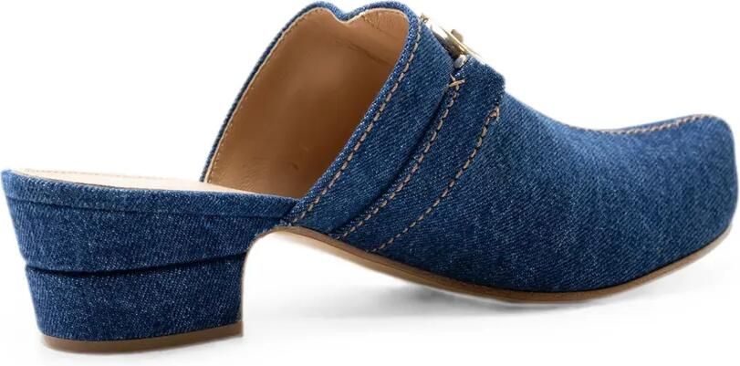 Ferragamo Denim muiltjes met Gancini-detail Blauw - Foto 5
