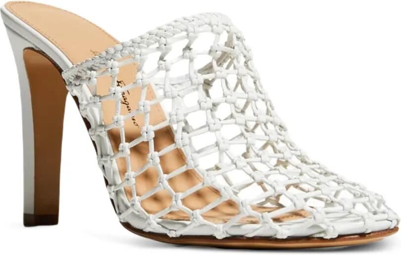 Ferragamo Ellas geweven muiltjes Wit