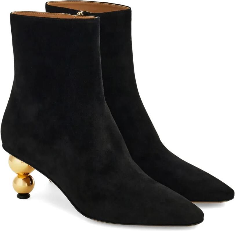 Ferragamo Enkellaars met bolhak Zwart