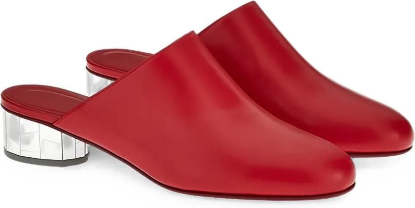 Ferragamo Floy leren muiltjes Rood