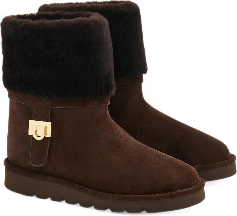 Ferragamo fur-lined pull-on boots with Hug buckle Bruin - Foto 4